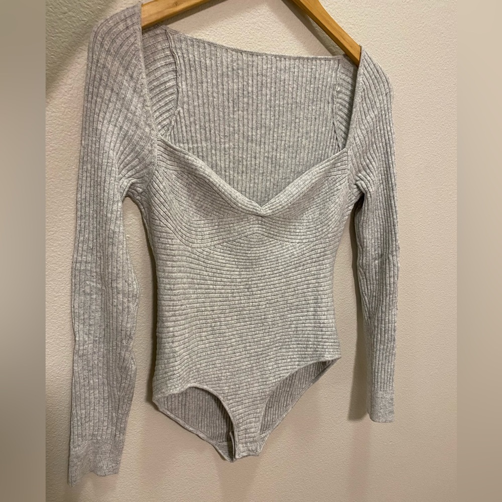 Mango Grey Knitted Body Sweater S Size